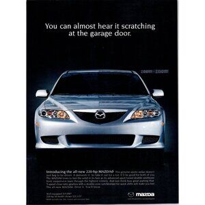2003 Mazda 6 Mazda6 Sports Sedan Vintage Print Ad Front Grill Headlight Wall Art